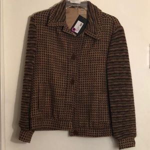 New Celine Women’s Brown Tweed Wool Jacket Size 42